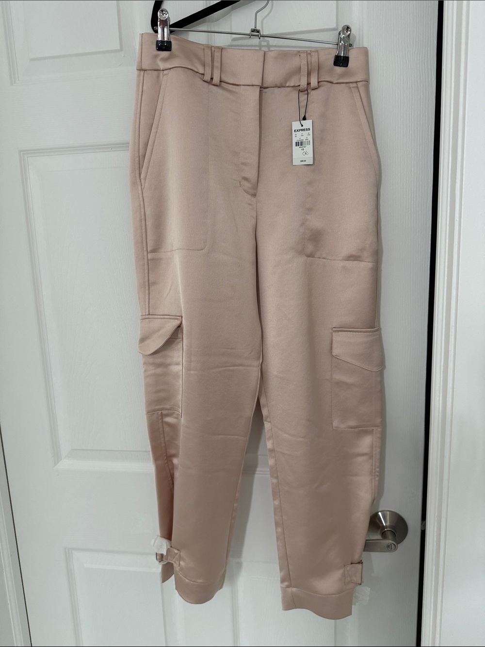 Express Blush Beige Cargo Tapered Joggers